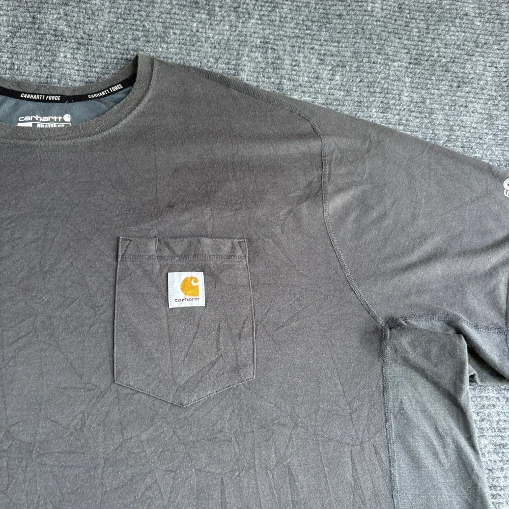 Carhartt Force Relaxed Fit Short Sleeve Pocket T-Shirt Mens 3XL Dark Gray 3700 - Picture 2 of 6
